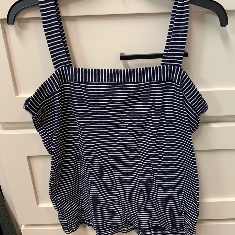 Navy and White Loft Tank